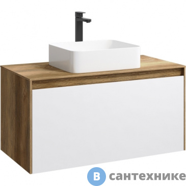 картинка Тумба под умывальник Aqwella Mobi 100 подвесная, дуб балтийский, без фасада (MOB0110DB)