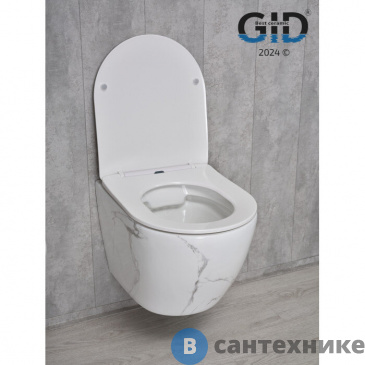 картинка Унитаз подвесной GID-ceramic Ws2198 (СС) под камень глянцевый, микролифт дюропласт