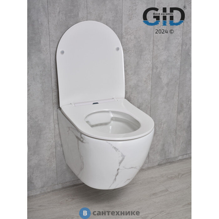 Унитаз подвесной GID-ceramic Ws2198 (СС) под камень глянцевый, микролифт дюропласт