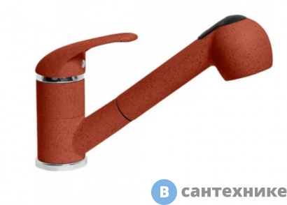 картинка Смеситель АкваГранитЭкс С-4040 красн. (334) для кухни