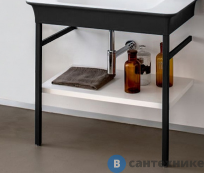 картинка Консоль под раковину Agape Novecento XL ACER1072G с полкой 85.2x 49.7x 72.7 см, матовый темный серый