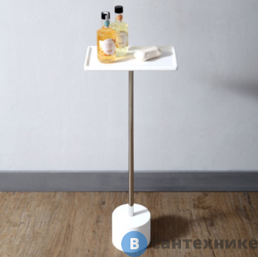 картинка Стойка ABBER Stein AS1635 для ванной комнаты, белая матовая