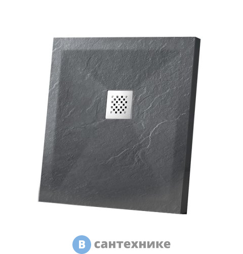 Душевой поддон Vincea VST-4SR9090A, 900*900*25, антрацит из искусственного камня, без сифона