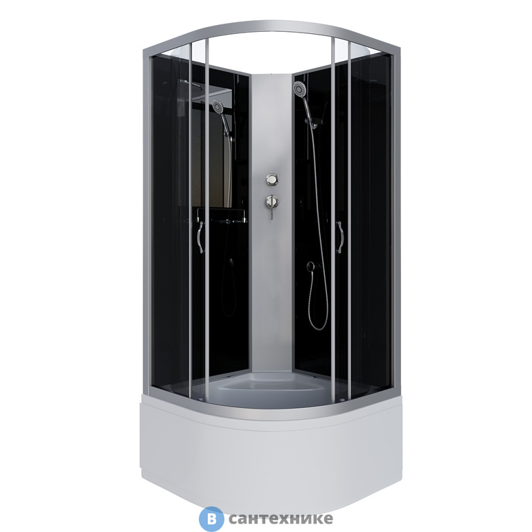 Душевая кабина Niagara NG-2509-14BK (1000х1000х2000) высокий поддон, стекло тонированное