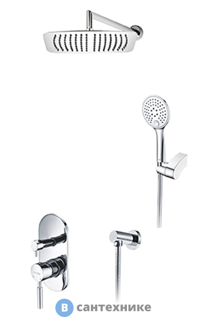Встраиваемый комплект WasserKRAFT A16169 для душа с верхней душевой насадкой и лейкой