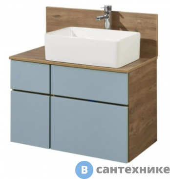 картинка Тумба под раковину Акватон Мишель 80 Дуб Рустикальный/фьорд (1A256801MIX30), без столешницы