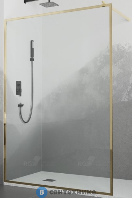 Перегородка для душа RGW WA-12G Золото/Прозрачное/8 мм 90*200 (32101290-16)