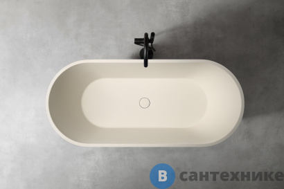 картинка Ванна из искусственного камня ABBER Frankfurt AM9941MBE светло-бежевая матовая