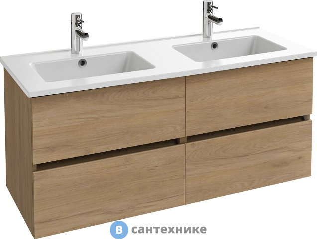Тумба под раковину Jacob Delafon EB2384-E75 120 см, 4 ящика, дуб давос натуральный меламин