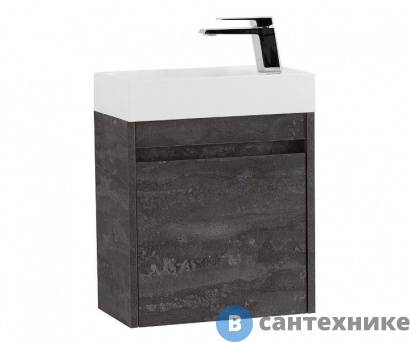 картинка Тумба под раковину Art & MAX FAMILY-M Family-M-500-1D-SO-IS подвесная с одной распашной дверцей, Iron Stone, 500x270x500