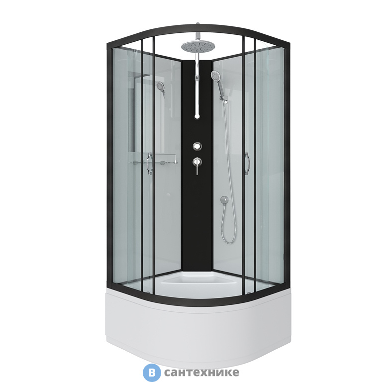 Душевая кабина Niagara NG-6707-14BKT (800х800х2100) высокий поддон, стекло прозрачное