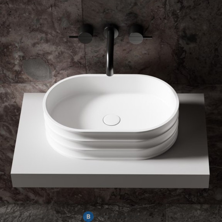 Раковина ABBER Stein AS2650 накладная белая матовая