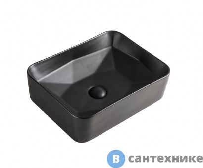 картинка Раковина Orange B02-460MB накладная чёрная матовая, 465х350х140 мм