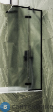 картинка Шторка для ванны поворотная с добором MaybahGlass 1400*690 Стекло 6 мм Сатин (MGV-661-6)