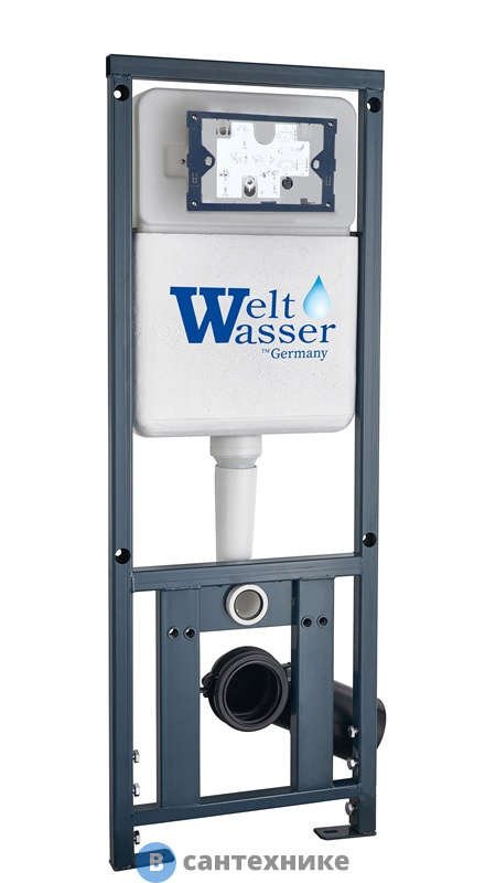 Инсталляция WELTWASSER WW MARBERG 410 RD BL для унитаза, круглая кнопка