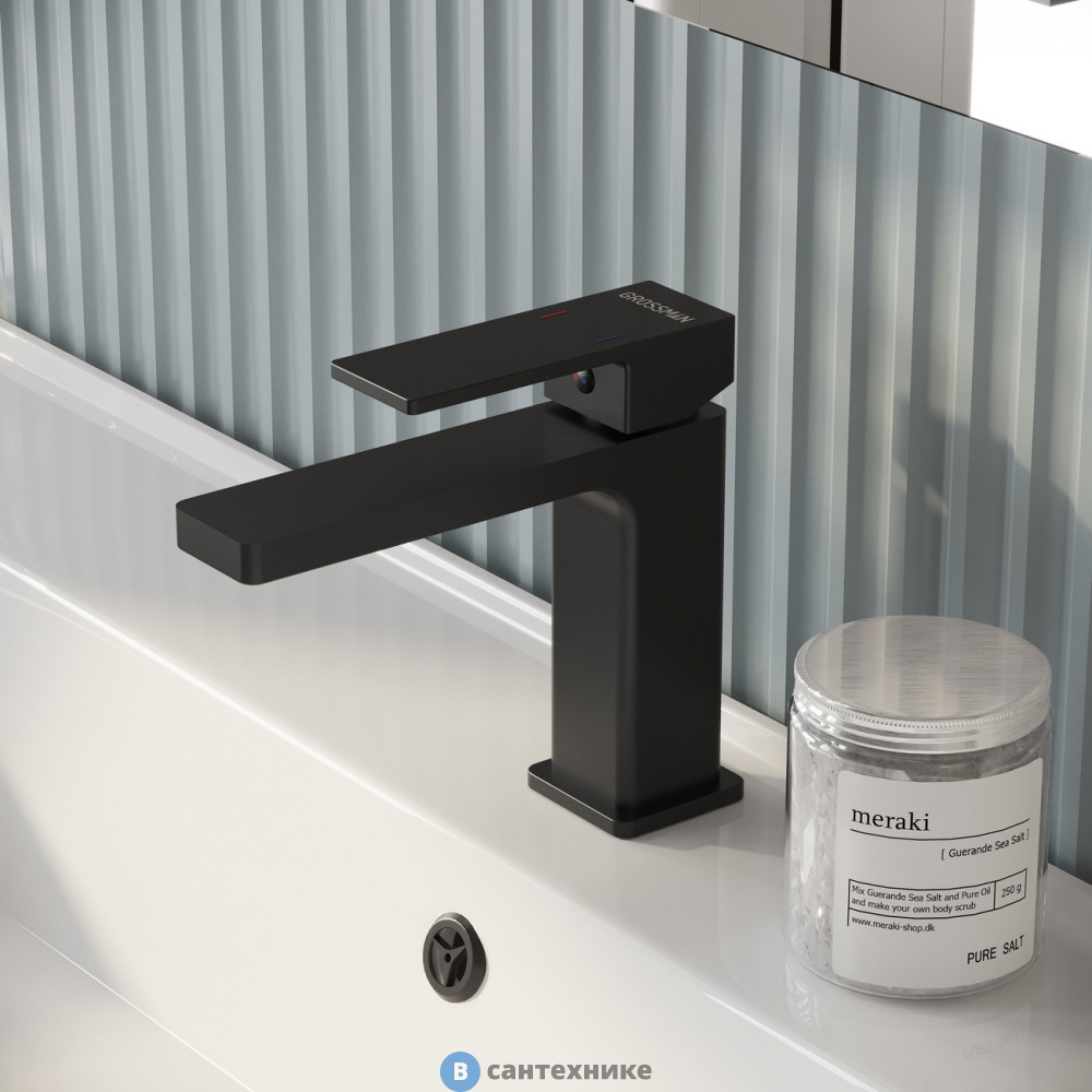 Смеситель Grossman Style 510.K35.05.210 для раковины, черный матовый (510.K35.05.210)