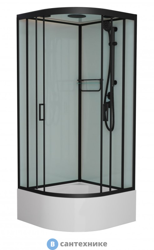Душевая кабина Frank F409/1 Black средний поддон