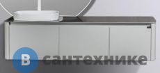 Тумба с раковиной Black&White U915.1600L Blum металлический ящик (1594x545x400)