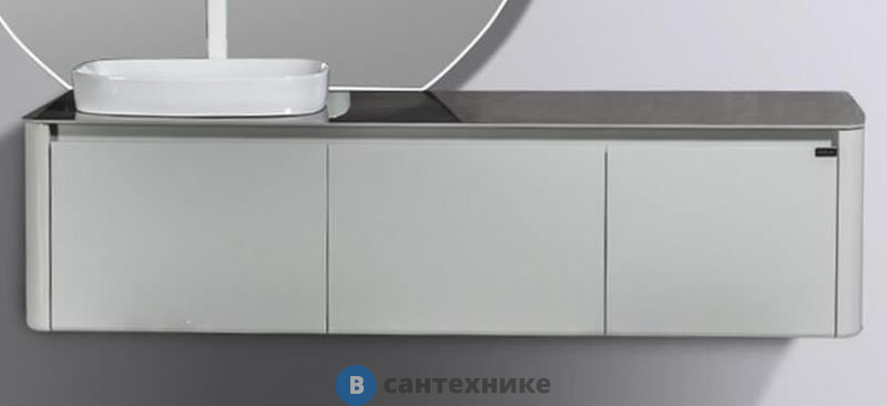 Тумба с раковиной Black&White U915.1600L Blum металлический ящик (1594x545x400)
