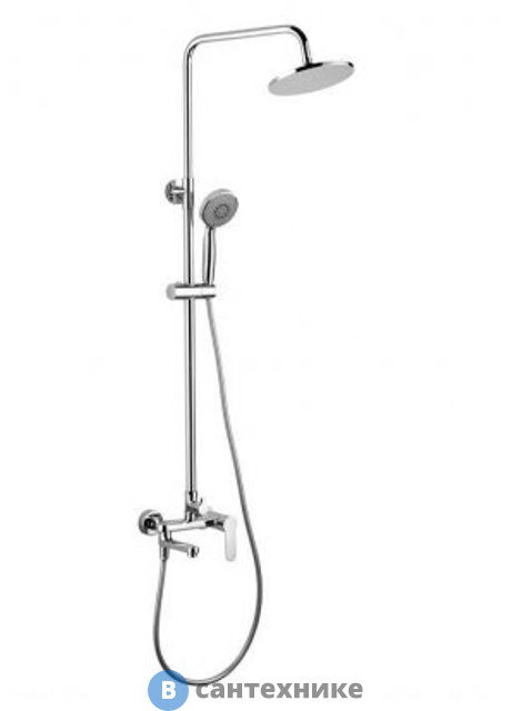 Душевая стойка Aquanet Passion R3 круглый верх. душ пластик 200 мм, смесит с изливом (212273)