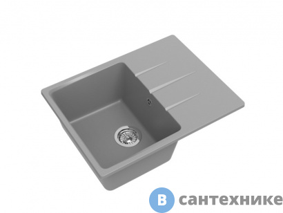 картинка Кухонная мойка EWIGSTEIN Gerd 45F 1-чаша + крыло 650*500мм серый металлик
