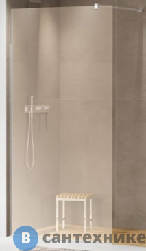 картинка Душевая перегородка Cezares LIBERTA-L-1-110-BR-Cr с односторонним входом, стекло бронза, профиль хром, 1100x1950 мм