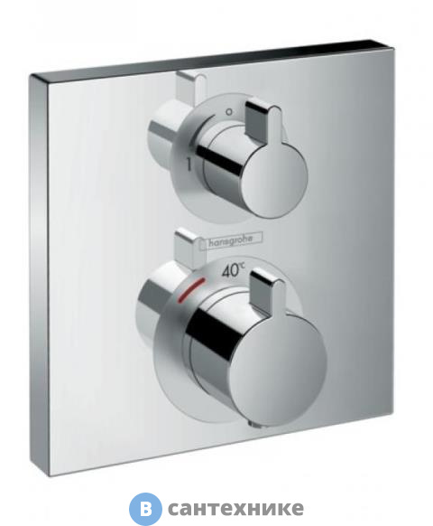 Смеситель Hansgrohe 15712000 термостат с запорным вентилем, хр.