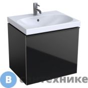 Тумба под раковину Geberit 500.609.16.1 ACANTO /59,5x53,5x47,6/ (черное стекло/черный матовый-лак)