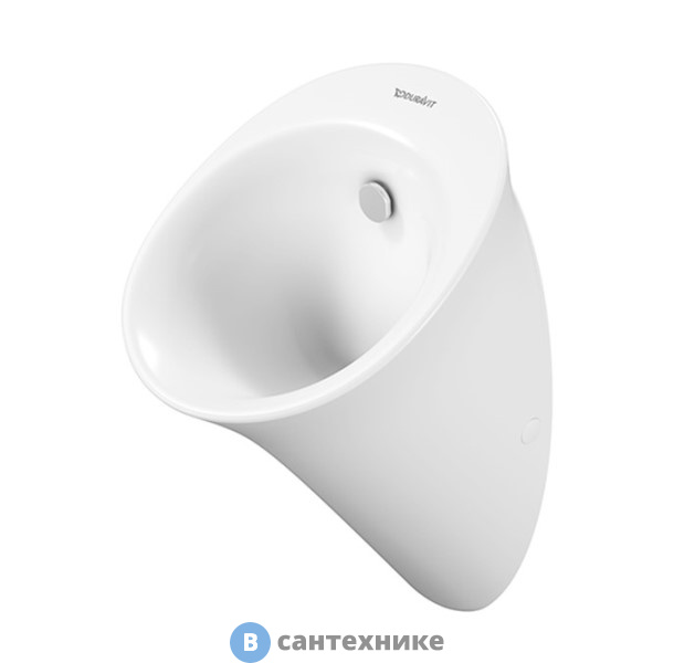 Писсуар Duravit WHITE TULIP 320х340 мм., без смывного края, с вытяжкой, подача воды сзади, сток гориз., без "мушки", с HygieneGlaz, белый (2817302000)