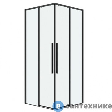 картинка Душевое ограждение Grossman Galaxy 300.K33.01.8080.42.00 (80*80*195) квадрат, раздвиж, графит сатин, стекло прозрачн, без поддона