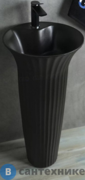 картинка Раковина напольная GID-ceramic Nb132bg черный графит (410х410х840)