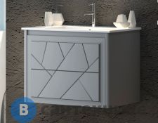 Тумба под раковину SMILE Луиджи 70 подвесная, цв. серый матовый