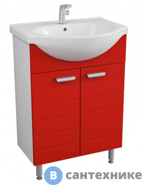картинка Тумба под раковину Merkana Таис под ум. Элегия 60 см на ножках красный каннелюр (16277)