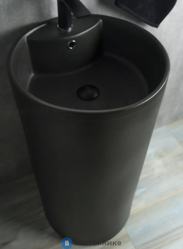 Раковина напольная GID-ceramic Nb135bg черный графит (450х450х850)