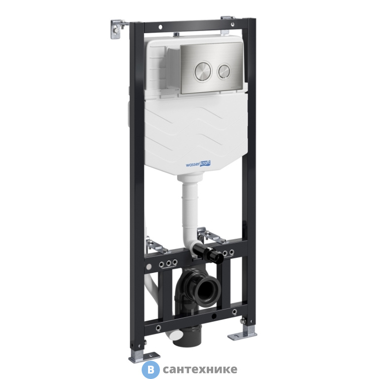 Инсталляция WasserKRAFT Aller 10TLT.010.ME.BN01 для унитаза, кнопка смыва (никель)
