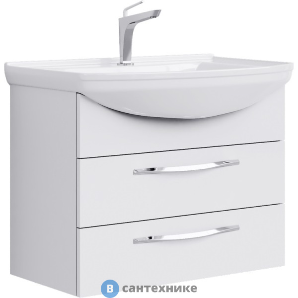 Тумба под раковину Aqwella ALLEGRO 76 Agr.01.07/2 (подвесная, белый)