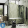 картинка Шторка для ванны поворотная с добором MaybahGlass 1400*990 Стекло 6 мм Сатин (MGV-920-6)