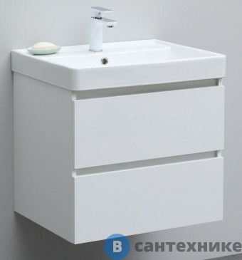 картинка Тумба под раковину Aquanet Вега 60 белый глянец (362546)