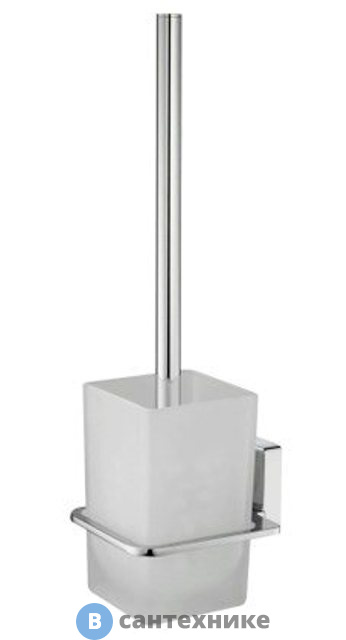 Щетка для унитаза WasserKRAFT Leine K-5027 подвесная металл, хромоникелевое покрытие, матовое стекло