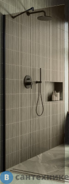 картинка Душевая перегородка в профиле MaybahGlass 1950*790 Стекло 8 мм Бронза (MGD-696-6ш)