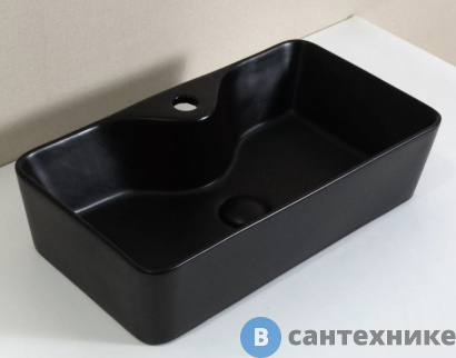 картинка Раковина GID-ceramic Bm9092 накладная, чёрный (550х310)