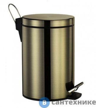 картинка Ведро WasserKRAFT K-645 5L, с микролифтом нержавеющая сталь, ABS - пластик, покрытие "светлая бронза"