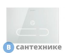 Клавиша смыва Duravit DuraSystem А2 WD5003012000 стеклянная, сенсорная с ИК-датчиком, 229,8х157 мм, стекло белое