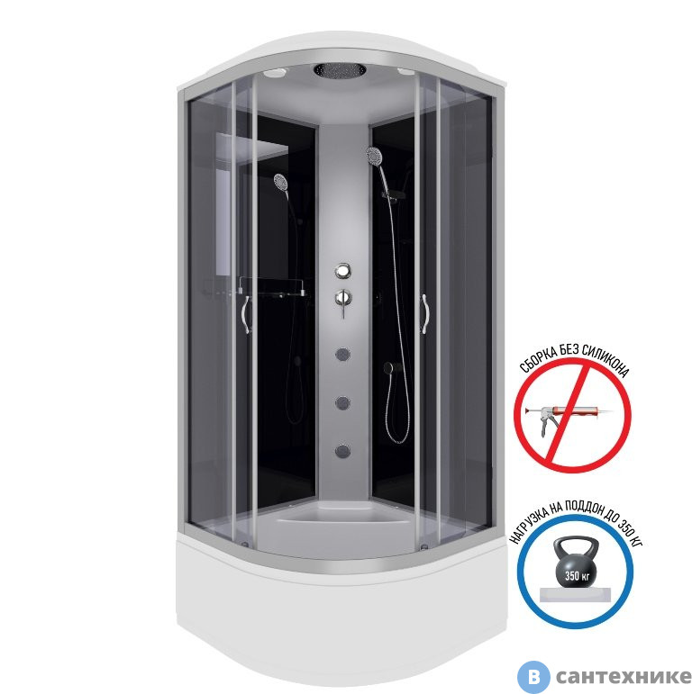 Душевая кабина Niagara NG-2509-14G (1000х1000х2150) высокий поддон ...