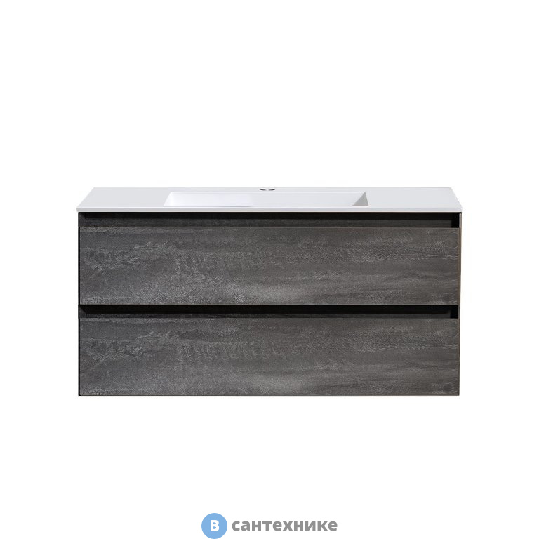 Тумба под раковину Vincea Luka 1000 подвесная, 2 выкатных ящика soft-close, G.Stone (VMC-2L100GS)