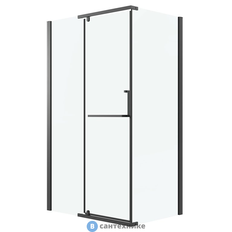 Душевое ограждение Grossman Pragma 120.K33.03.1080.21.00 (100*80*195) черный матовый, стекло прозрачное, без поддона