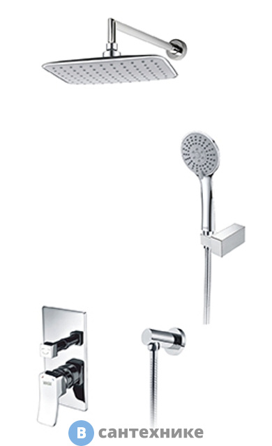 Встраиваемый комплект WasserKRAFT A14131 для душа с верхней душевой насадкой и лейкой