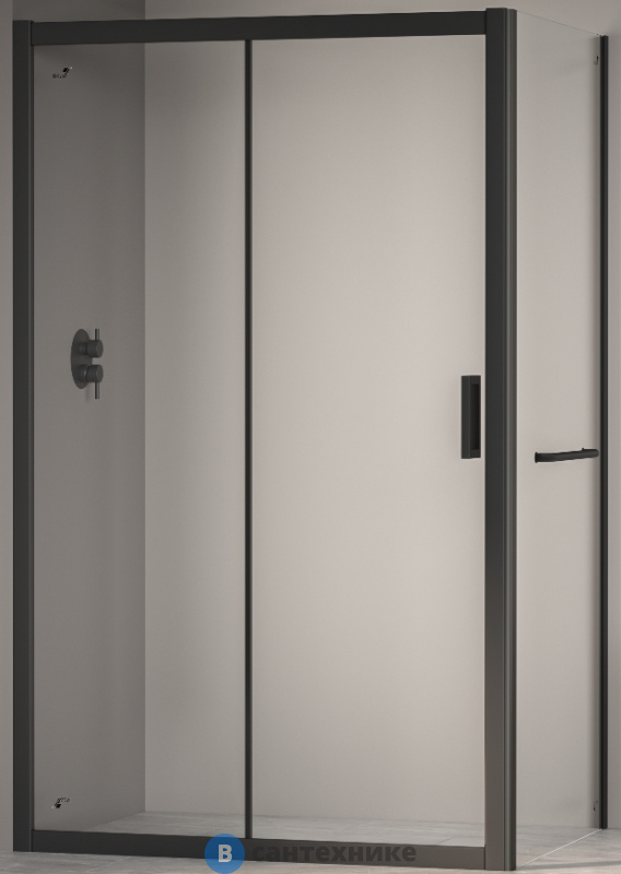 Душевой уголок RGW PA-76-1-B (PA-016B + Z-060-2B) чёрный/Прозрачное/6 мм 130* 80*195 (350876138-14), без поддона