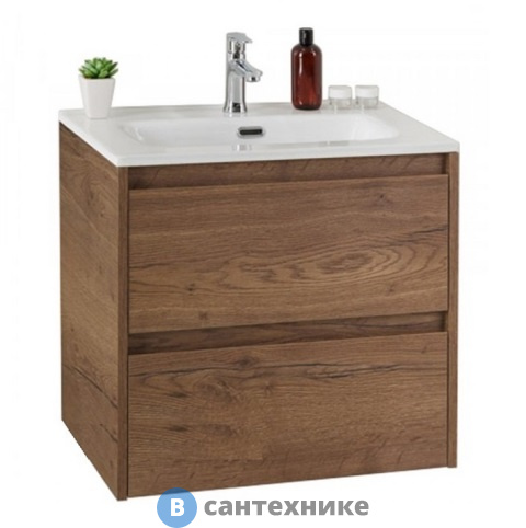 Тумба под раковину BelBagno 51 см KRAFT 39-500/390-2C-SO-RT подвесная с двумя выкатными ящиками, Rovere Tabacco