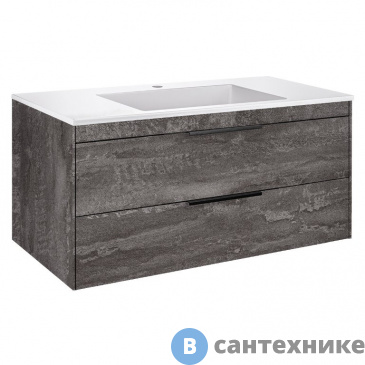 картинка Тумба под раковину Vincea Chiara 2D 1000 подвесная, 2 выкатных ящика soft-close, G.Stone (VMC-2C2100GS)